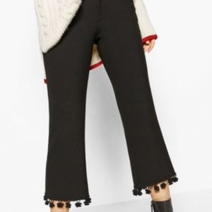 Zara Pom Pom black ankle pants